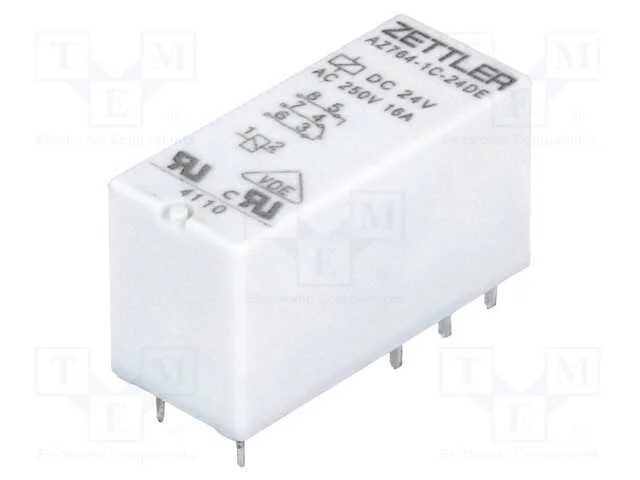 Relé: Eletromagnético, Spdt, Ubobina : 24vdc, 16a, 16a/250vac, Pcb