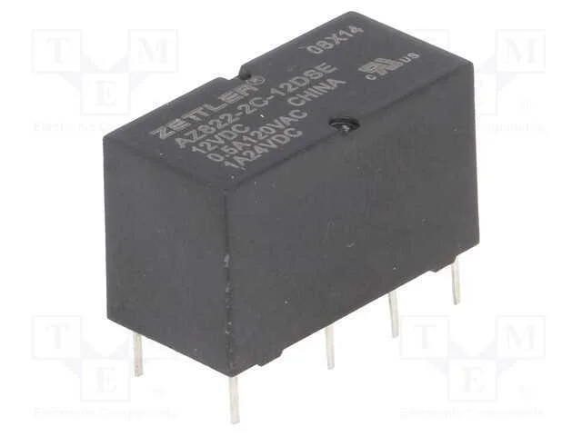 Relé: Eletromagnético, Dpdt, Ubobina : 12vdc, 2a, 0,5a/120vac, Pcb