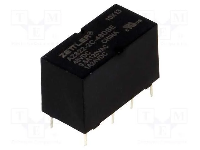 Relé: Eletromagnético, Dpdt, Ubobina : 48vdc, 2a, 0,5a/120vac, Pcb