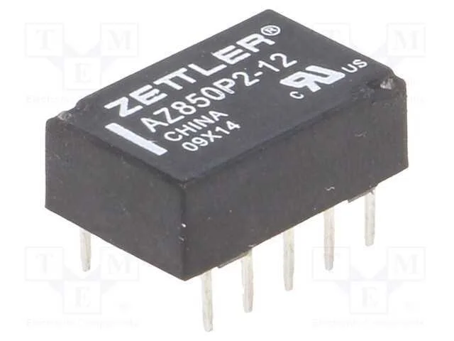 Relé: Eletromagnético, Dpdt, Ubobina : 12vdc, 1a, 0,5a/125vac, Pcb
