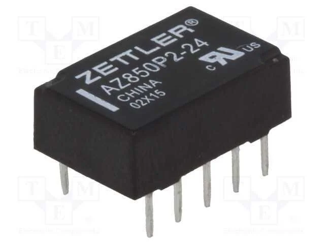 Relé: Eletromagnético, Dpdt, Ubobina : 24vdc, 1a, 0,5a/125vac, Pcb