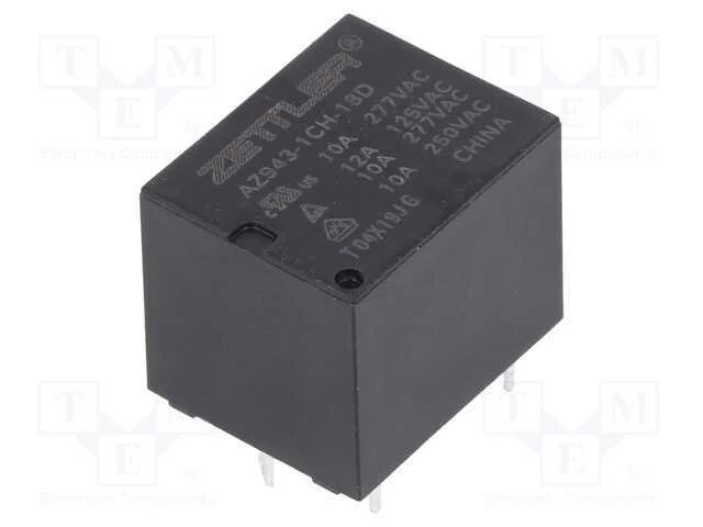 Relé: Eletromagnético, Spdt, Ubobina : 18vdc, 15a, 10a/277vac, Pcb