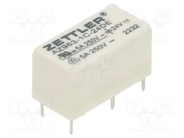 Relé: Eletromagnético, Spdt, Ubobina : 24vdc, 6a, 6a/250vac, Pcb