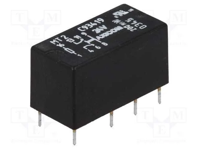 Relé: Eletromagnético, Dpdt, Ubobina : 24vdc, Max.250vac, 2a, Pcb