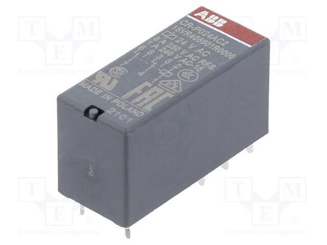Relé: Eletromagnético, Dpdt, Ubobina: 24vac, 8a, Max.250vac, Pcb