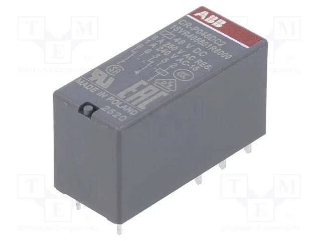 Relé: Eletromagnético, Dpdt, Ubobina : 48vdc, 8a, Max.250vac, Pcb