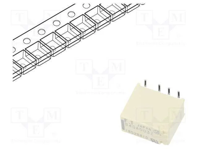Relé: Eletromagnético, Dpdt, Ubobina : 3vdc, 2a, 0,3a/125vac, Smt