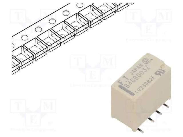 Relé: Eletromagnético, Dpdt, Ubobina : 3vdc, 2a, 0,3a/125vac, Smt