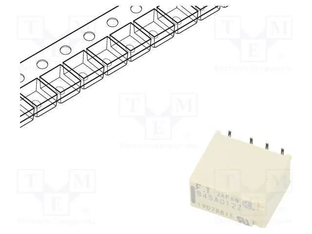 Relé: Eletromagnético, Dpdt, Ubobina : 12vdc, 2a, 0,3a/125vac, Smt