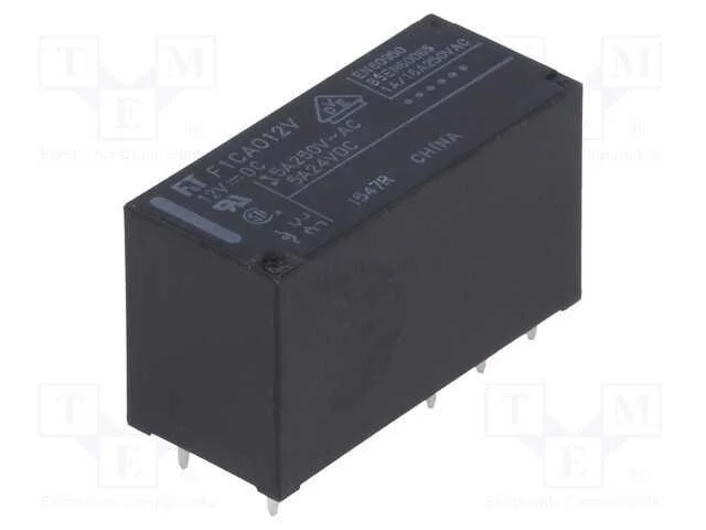 Relé: Eletromagnético, Dpdt, Ubobina : 12vdc, 5a, 5a/250vac, Pcb
