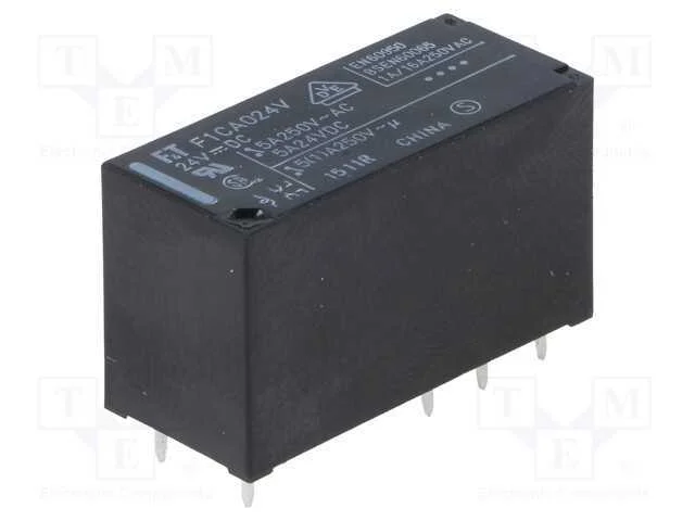 Relé: Eletromagnético, Dpdt, Ubobina : 24vdc, 5a, 5a/250vac, Pcb