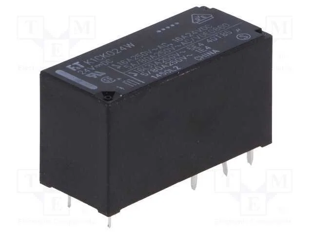 Relé: Eletromagnético, Spdt, Ubobina : 24vdc, 16a, 16a/250vac, Pcb