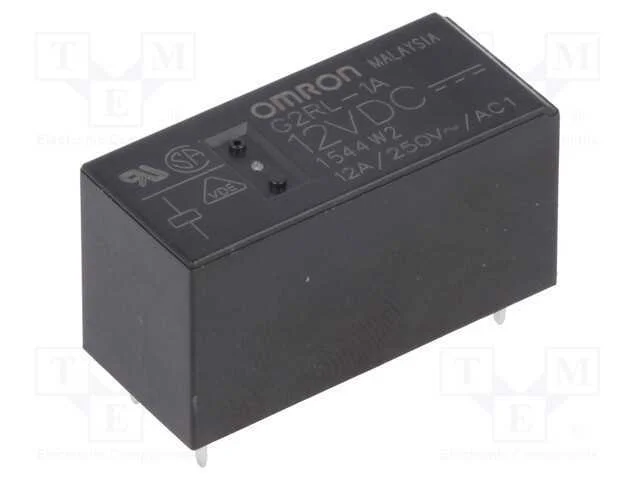 Relé: Eletromagnético, Spst-No, Ubobina : 12vdc, 12a/250vac, Pcb