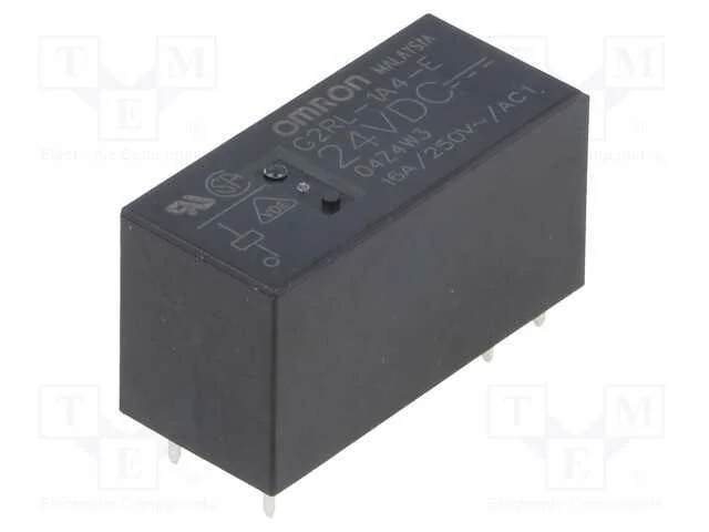 Relé: Eletromagnético, Spst-No, Ubobina : 24vdc, 16a/250vac, Pcb