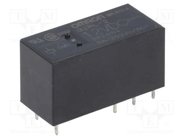 Relé: Eletromagnético, Dpdt, Ubobina : 12vdc, Icontactos Max: 8a