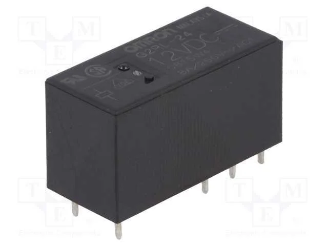Relé: Eletromagnético, Dpdt, Ubobina : 12vdc, Icontactos Max: 8a