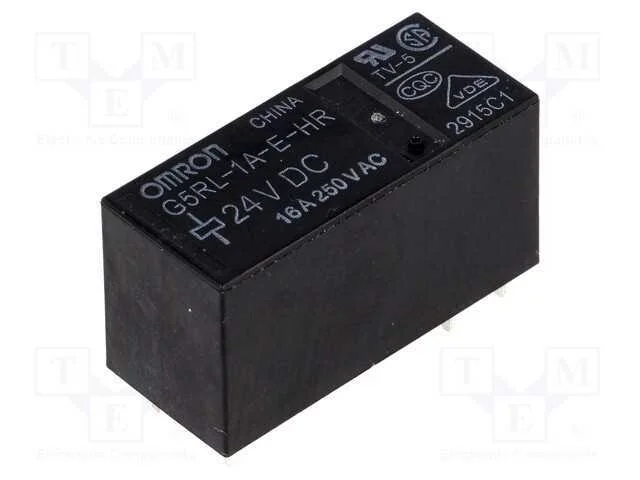 Relé: Eletromagnético, Spst-No, Ubobina : 24vdc, 16a/250vac, Pcb