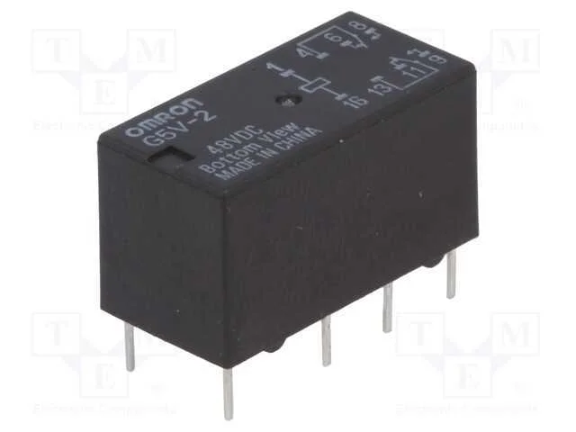 Relé: Eletromagnético, Dpdt, Ubobina : 48vdc, Icontactos Max: 2a