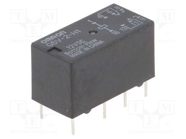 Relé: Eletromagnético, Dpdt, Ubobina : 12vdc, Icontactos Max: 2a