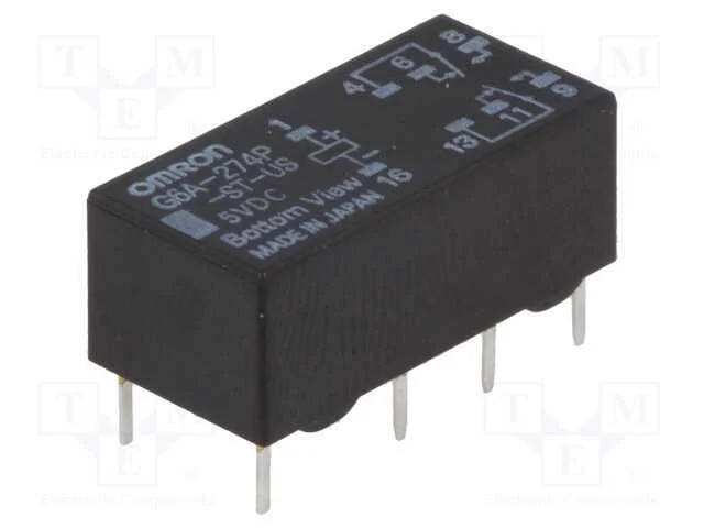Relé: eletromagnético, DPDT, Ubobina : 5VDC, Icon.