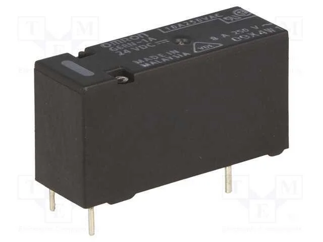 Relé: Eletromagnético, Spst-No, Ubobina : 24vdc, 8a/250vac, Pcb