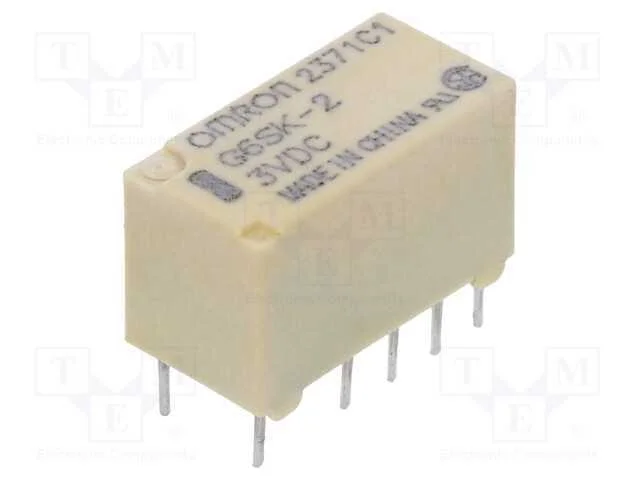 Relé: Eletromagnético, Dpdt, Ubobina : 3vdc, Icontactos Max: 2a