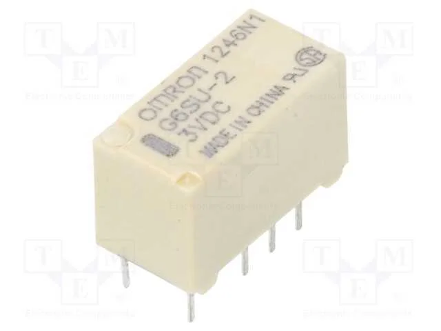 Relé: Eletromagnético, Dpdt, Ubobina : 3vdc, Icontactos Max: 2a