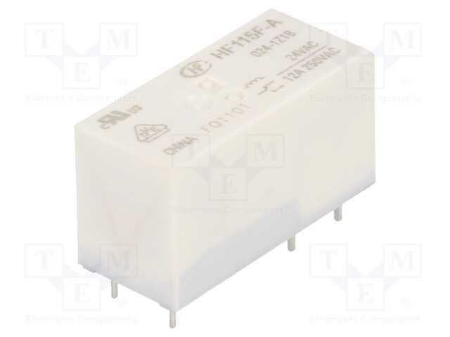 Relé: Eletromagnético, Spdt, Ubobina: 24vac, 12a, 12a/250vac, Pcb