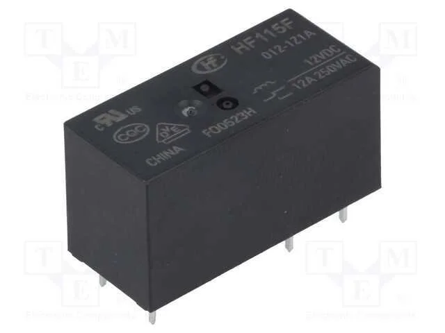 Relé: Eletromagnético, Spdt, Ubobina : 12vdc, 12a, 12a/250vac, Pcb