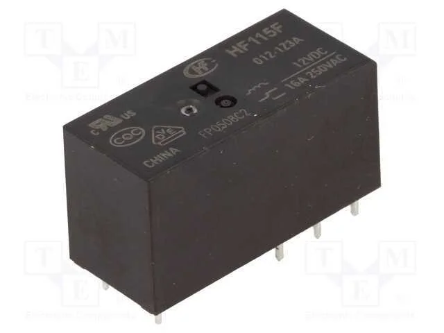 Relé: Eletromagnético, Spdt, Ubobina : 12vdc, 16a, 16a/250vac, Pcb