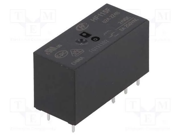 Relé: Eletromagnético, Dpdt, Ubobina : 24vdc, 8a, 8a/250vac, Pcb