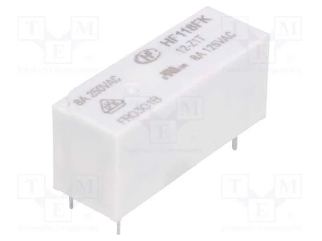 Relé: Eletromagnético, Spdt, Ubobina : 12vdc, 8a, 8a/250vac, Pcb