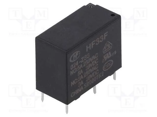 Relé: Eletromagnético, Spdt, Ubobina : 24vdc, 10a, 5a/250vac, Pcb