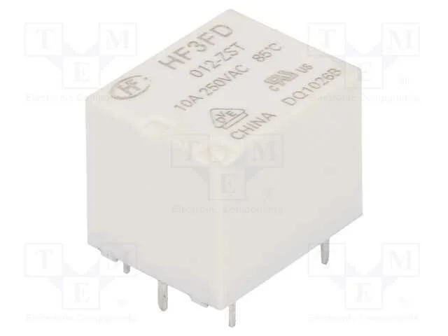 Relé: Eletromagnético, Spdt, Ubobina : 12vdc, 10a, 10a/250vac, Pcb