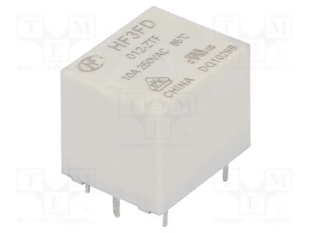 Relé: Eletromagnético, Spdt, Ubobina : 12vdc, 10a, 10a/250vac, Pcb