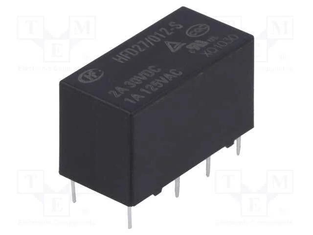 Relé: Eletromagnético, Dpdt, Ubobina : 12vdc, Icontactos Max: 2a