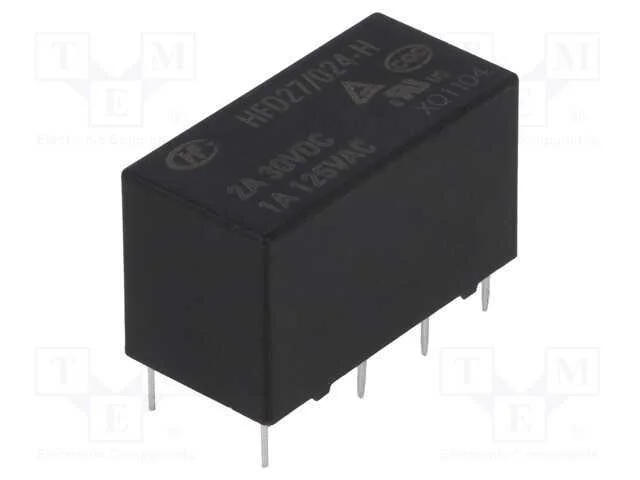 Relé: Eletromagnético, Dpdt, Ubobina : 24vdc, 2a, 1a/125vac, Pcb