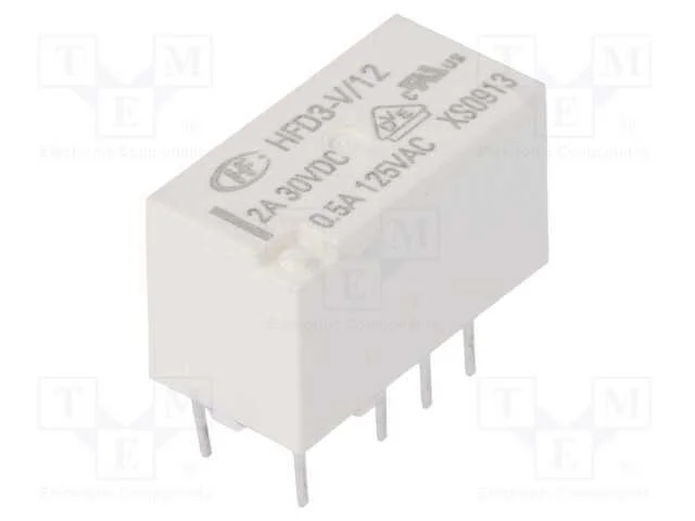 Relé: Eletromagnético, Dpdt, Ubobina : 12vdc, 2a, 0,5a/125vac, Pcb