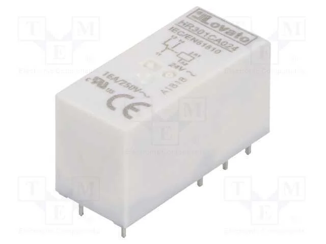 Relé: Eletromagnético, Spdt, Ubobina: 24vac, 16a, 16a/250vac, Base