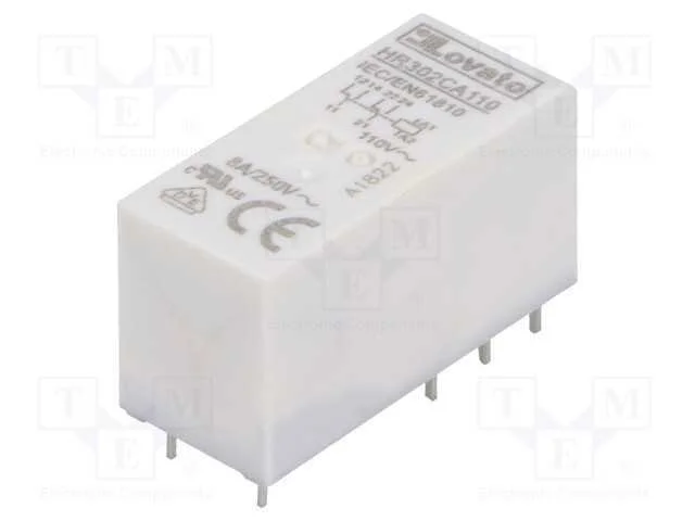 Relé: Eletromagnético, Dpdt, Ubobina: 110vac, 8a, 8a/250vac, Base
