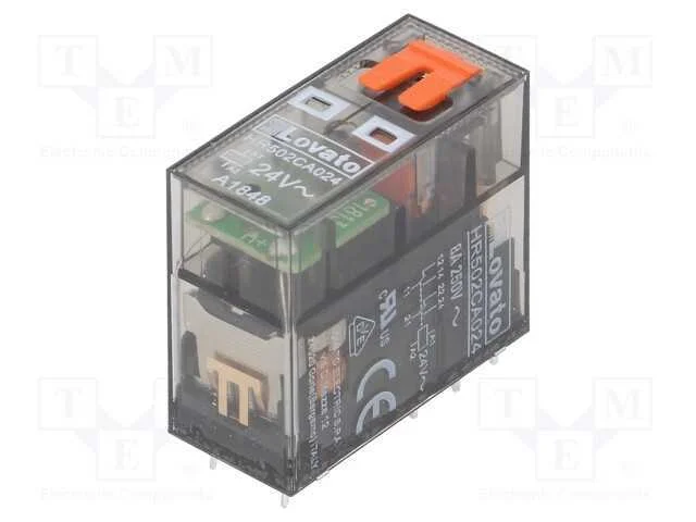 Relé: Eletromagnético, Dpdt, Ubobina: 24vac, 8a, 8a/250vac, Base