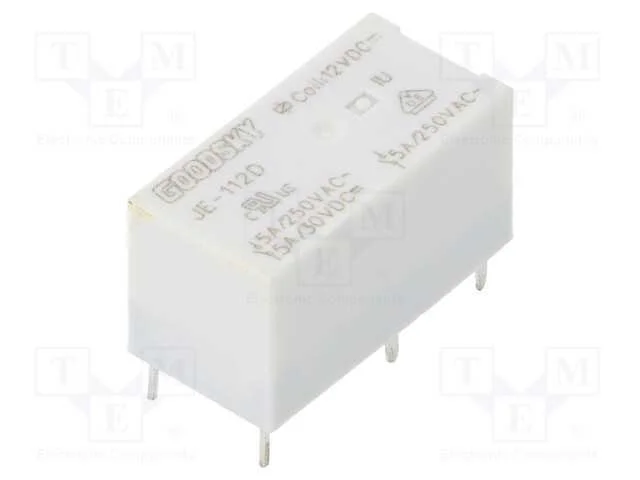Relé: Eletromagnético, Spdt, Ubobina : 12vdc, Icontactos Max: 5a