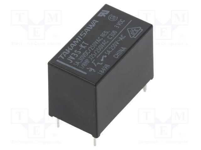 Relé: Eletromagnético, Spst-No, Ubobina : 3vdc, 5a, 5a/250vac, Pcb