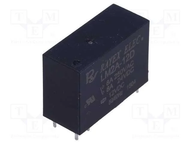 Relé: Eletromagnético, Dpst-No, Ubobina : 12vdc, 5a/250vac, Pcb