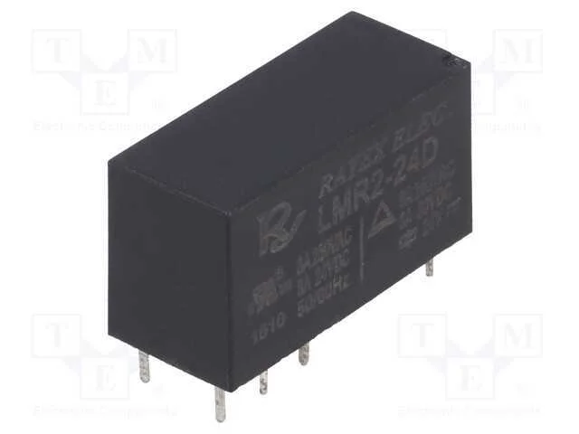 Relé: Eletromagnético, Dpdt, Ubobina : 24vdc, Icontactos Max: 5a