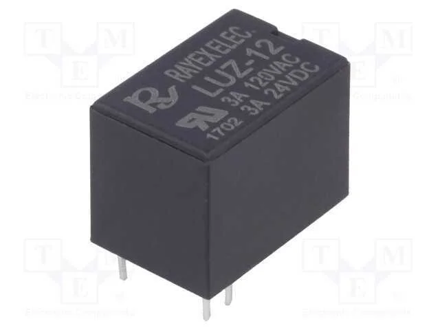 Relé: Eletromagnético, Spdt, Ubobina : 12vdc, Icontactos Max: 3a