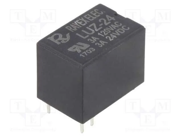 Relé: Eletromagnético, Spdt, Ubobina : 24vdc, Icontactos Max: 3a