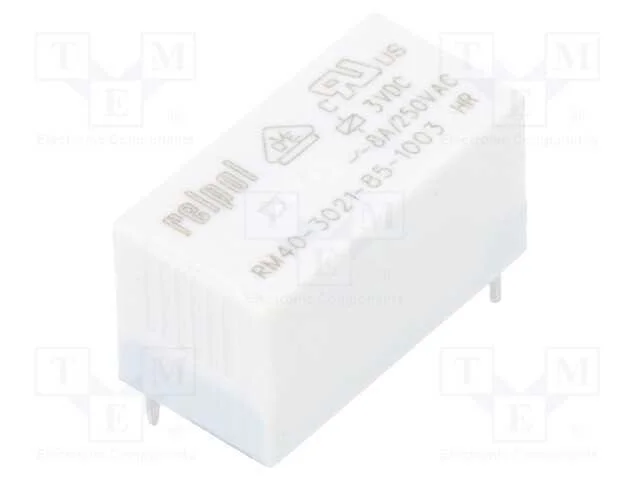 Relé: Eletromagnético, Spst-No, Ubobina : 3vdc, 8a, 8a/250vac, Pcb