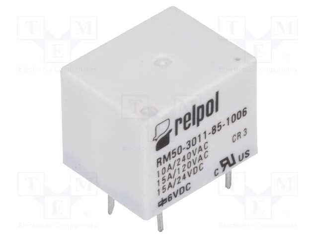 Relé: eletromagnético, SPDT, Ubobina : 6VDC, 10A,.