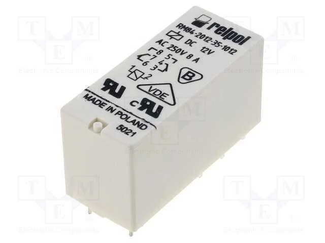 Relé: Eletromagnético, Dpdt, Ubobina : 12vdc, 8a, 8a/250vac, Pcb